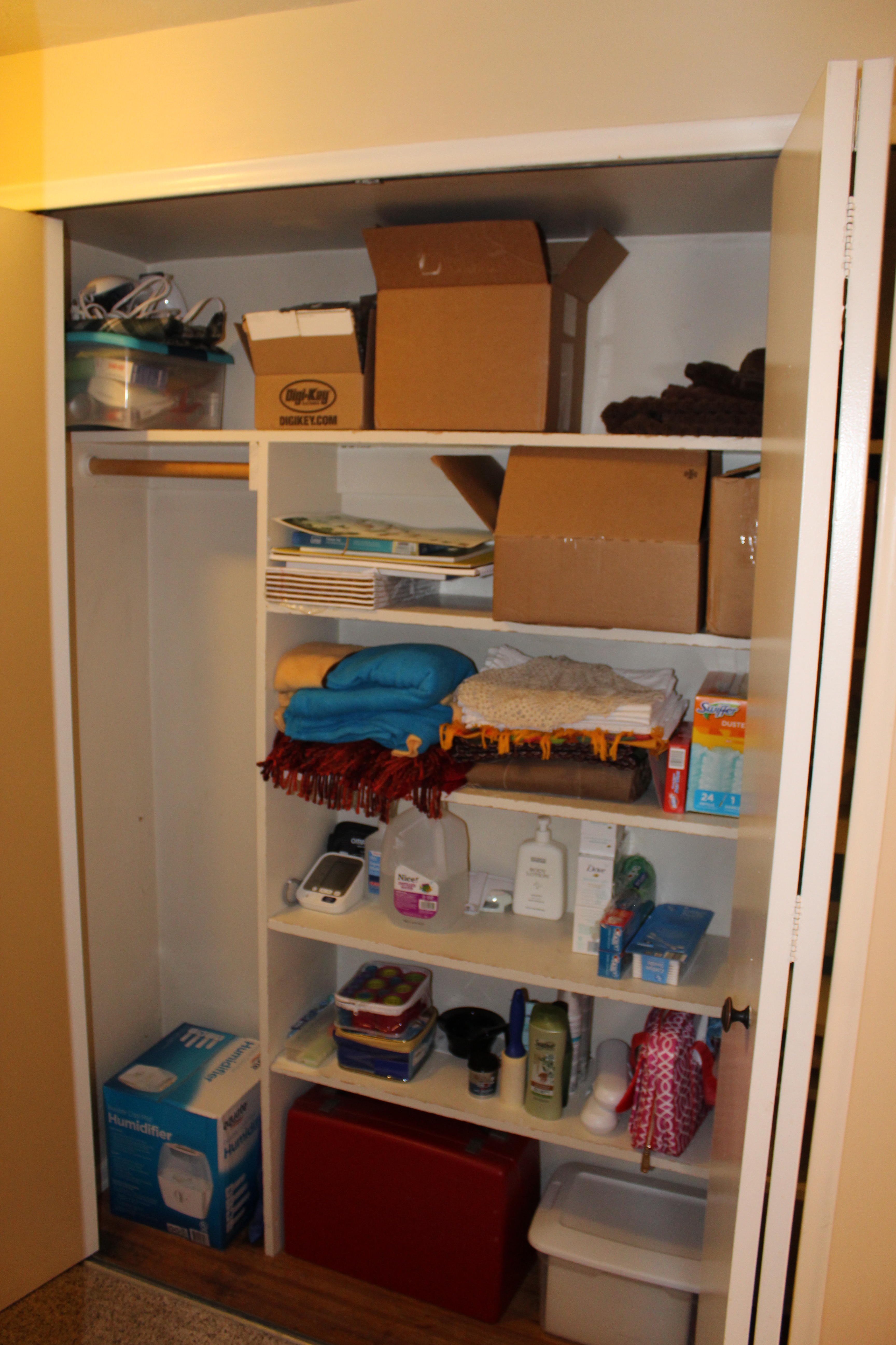 Upstairs hallway closet